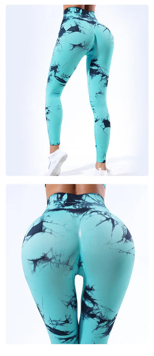 Capshee_Nyra Tie-Dye Scrunch Leggings