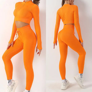 Capshee_ZipFlex Long-Sleeve Yoga Set