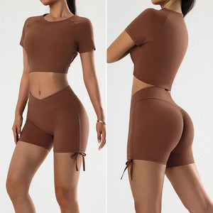 Capshee_FlexiFit Yoga Shorts Set