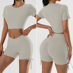 Capshee_FlexiFit Yoga Shorts Set