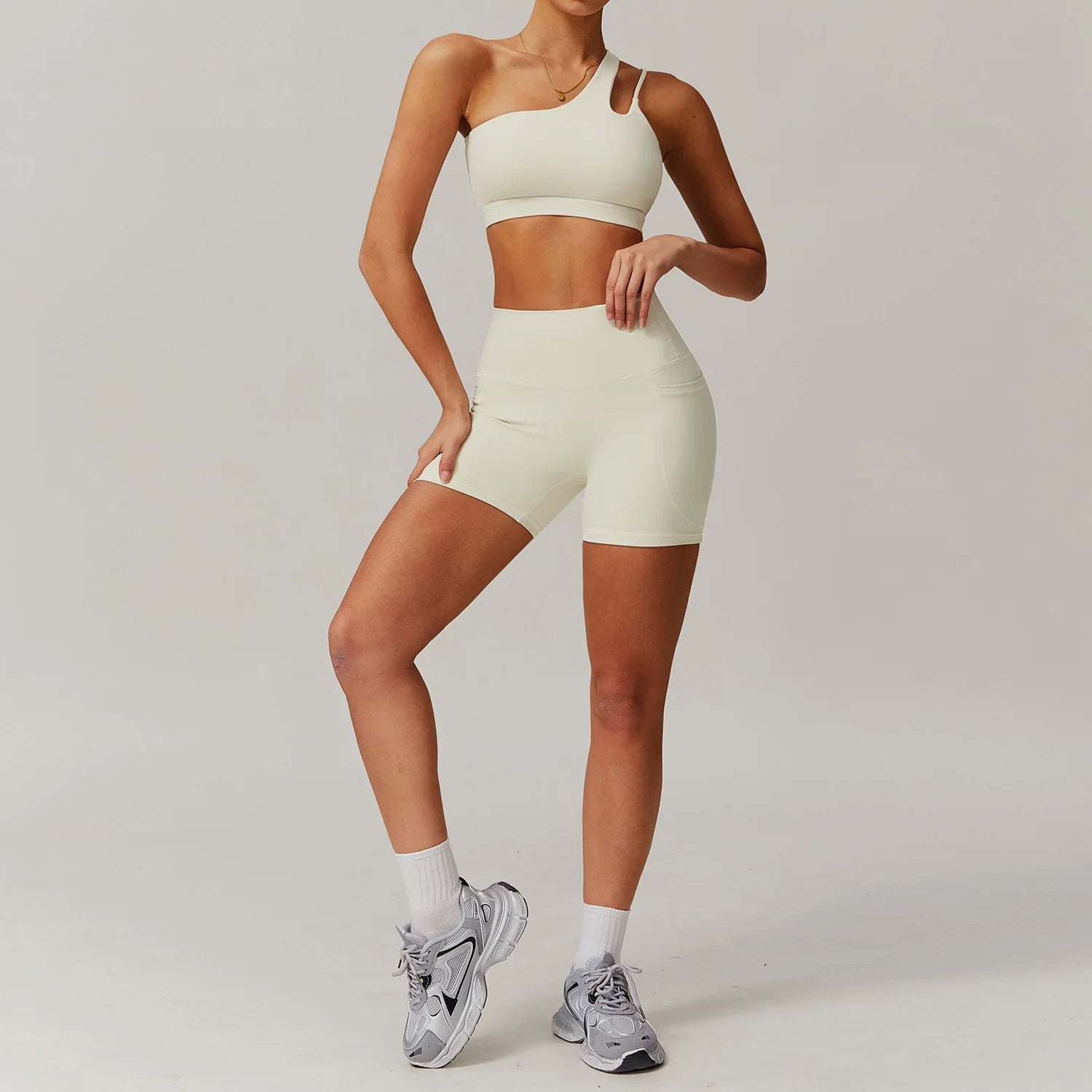 Capshee_LuxeForm CloudFlex One-Shoulder Yoga Set