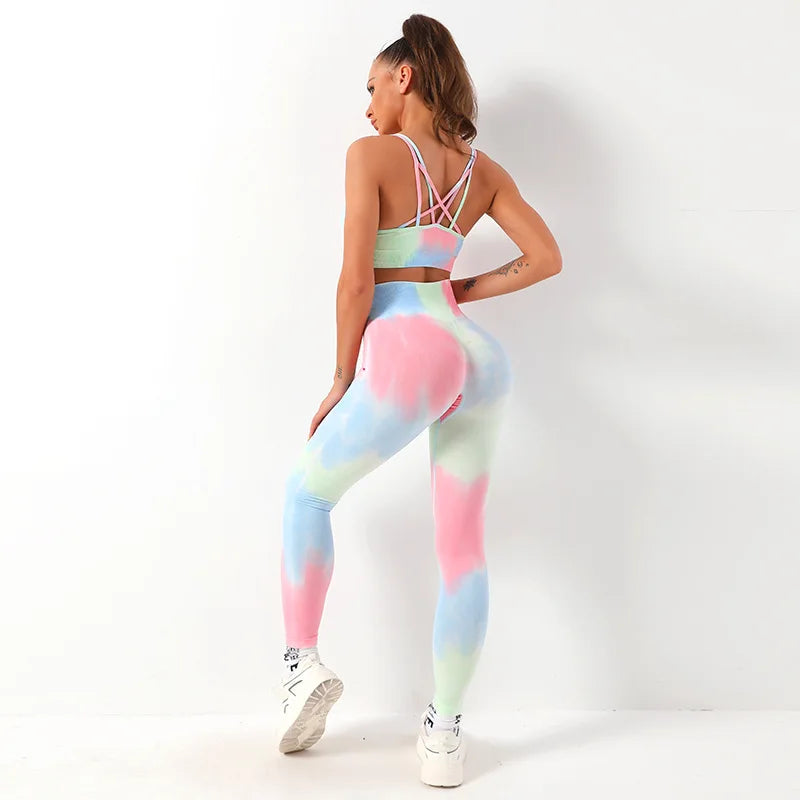 Capshee_TieDyeFlex Seamless Yoga Set