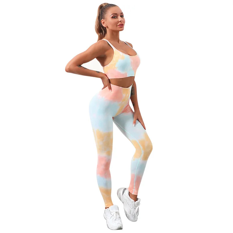 Capshee_TieDyeFlex Seamless Yoga Set