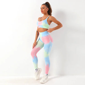 Capshee_TieDyeFlex Seamless Yoga Set