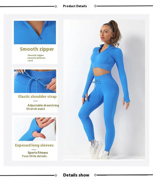 Capshee_ZipFlex Long-Sleeve Yoga Set