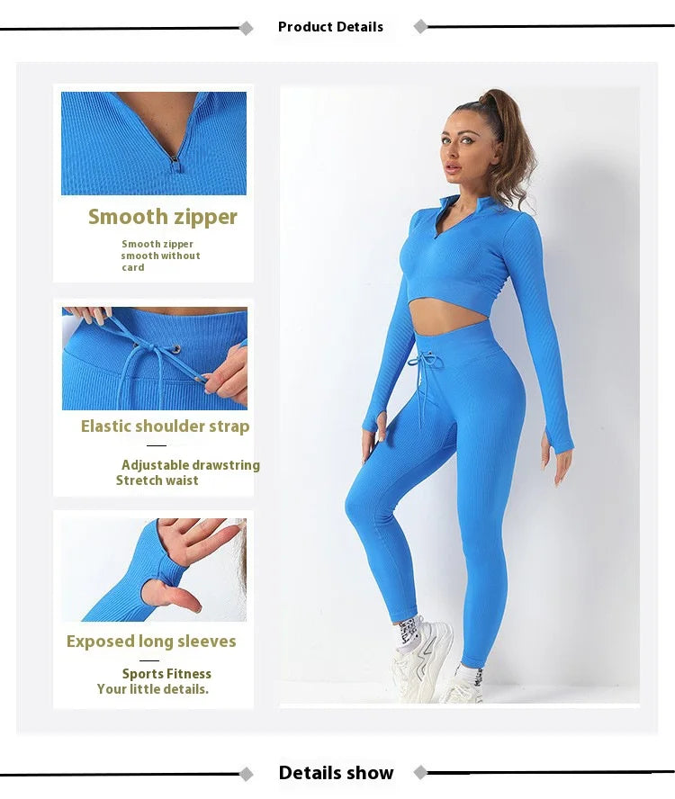 Capshee_ZipFlex Long-Sleeve Yoga Set
